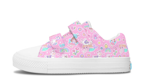 Kids Shoes Low Tops Mermaid And Unicorns